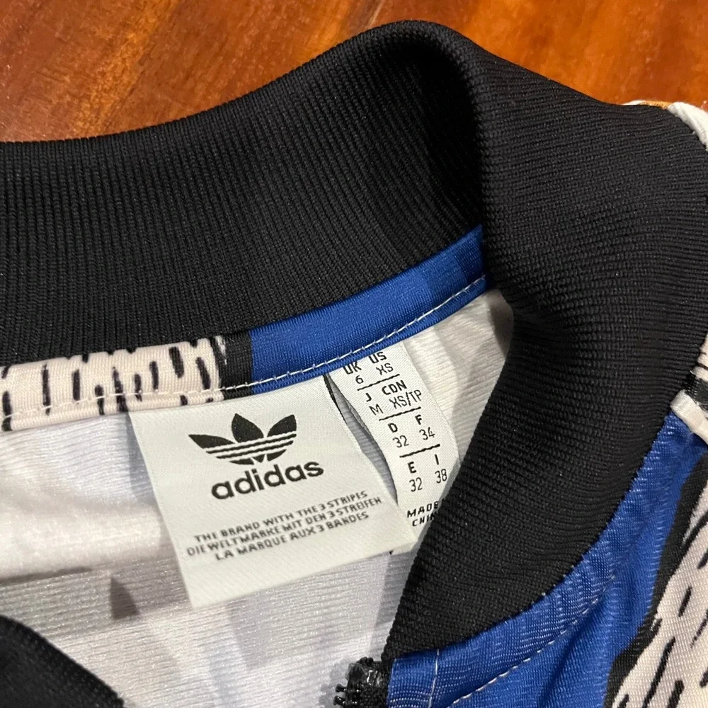 Adidas Farm Rio Jacket Track Athletic Active Blue Palm Leaf Fruit Collab Size XS